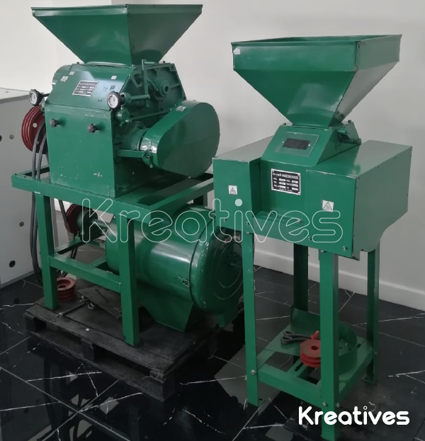 Grade 1 400kg/hr Roller Mill & Crusher with Stand - Sokokubwa