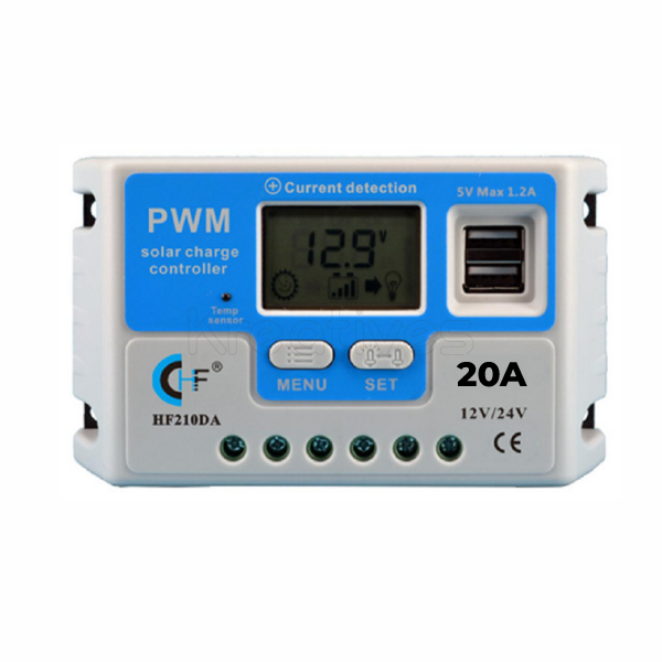 Phoenix 20A 12V/24V Digital PWM Solar Charge Controller - Sokokubwa
