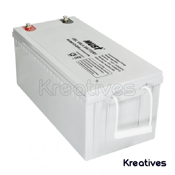 Must 200Ah Gel Deep Cycle Battery - Sokokubwa