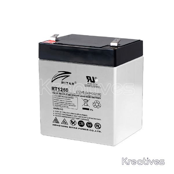 Ritar RT1250 12V 5Ah AGM VRLA Battery - Sokokubwa