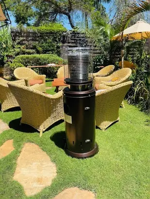Short Stand Gas Patio Heater – Black/Silver/Bronze