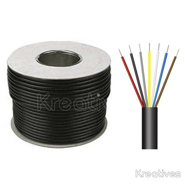1.5mm 7 Core Black/White Flexible Cable per Meter - Sokokubwa