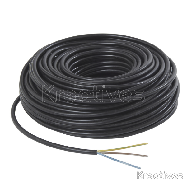 2.5MM x 3 Core White/Black Flexible Cable Roll - Sokokubwa