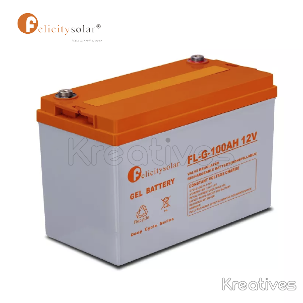 Felicity 12V 100Ah Deep Cycle Gel Battery - Sokokubwa