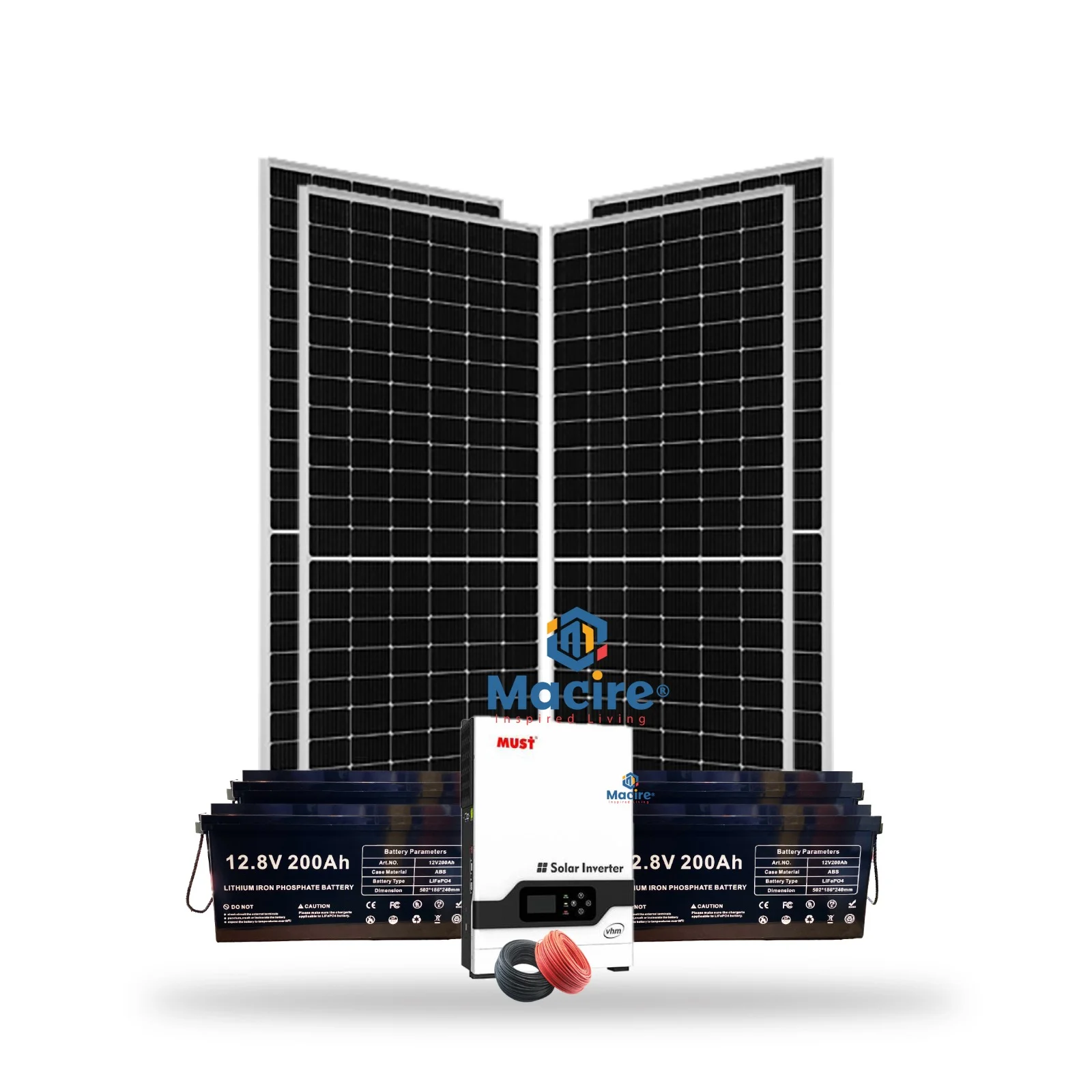 3.2 KW Lithium Solar Kit 3200 W - Alltop 200 AH Lithium Must Inverter - Reliable Energy Supply