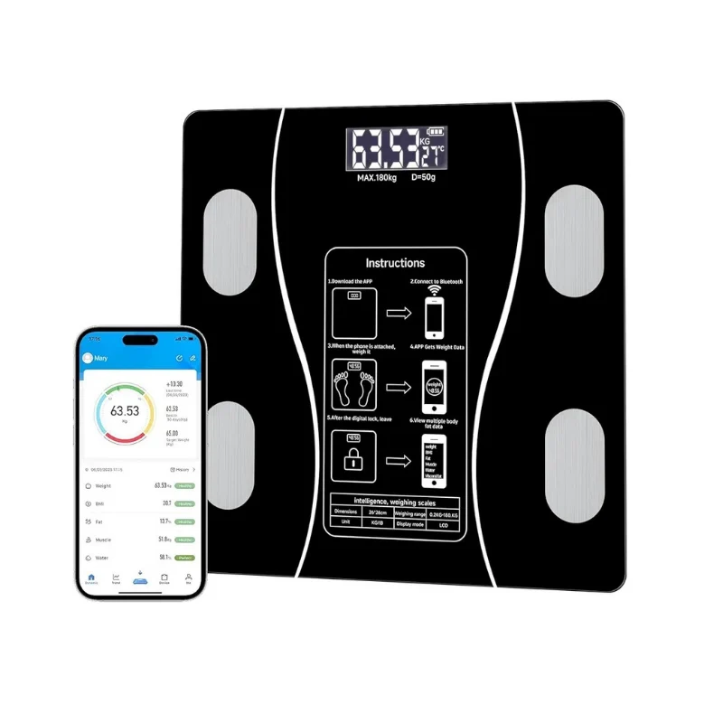 Body Fat Scale – Smart BMI Digital Bathroom Scale With App