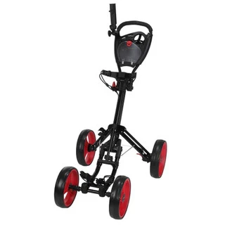 Sports Equipment – Golf Quad 4-Wheel Folding Golf Pull Push Trolley Black/Red
