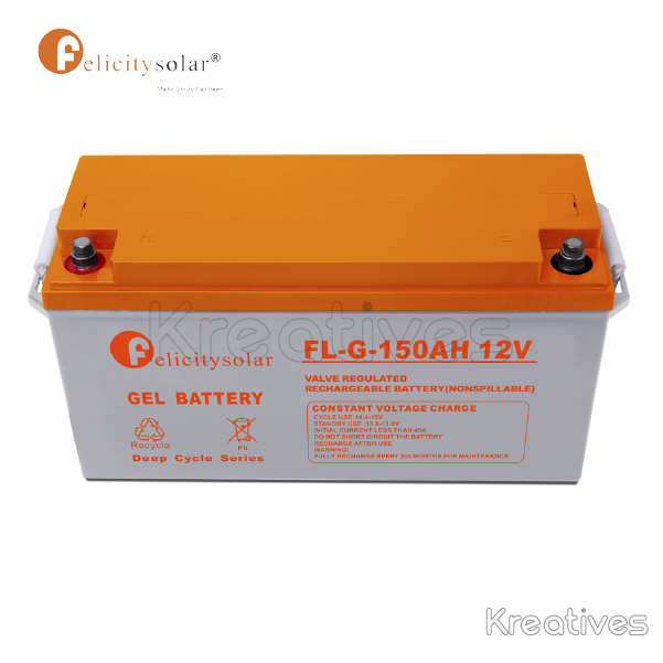 Felicity 12V 150Ah Deep Cycle Gel Battery - Sokokubwa