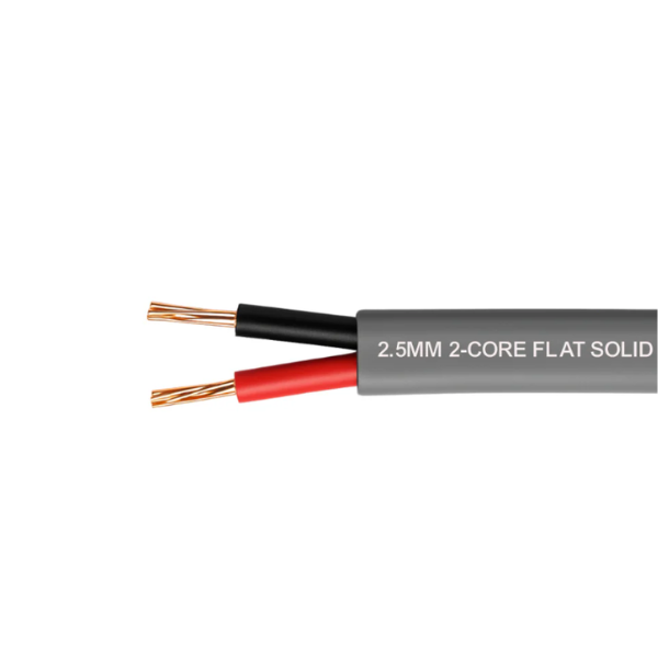 Tronic 2.5mm 2 Core Flat Solid PVC Cable Per Meter - Sokokubwa