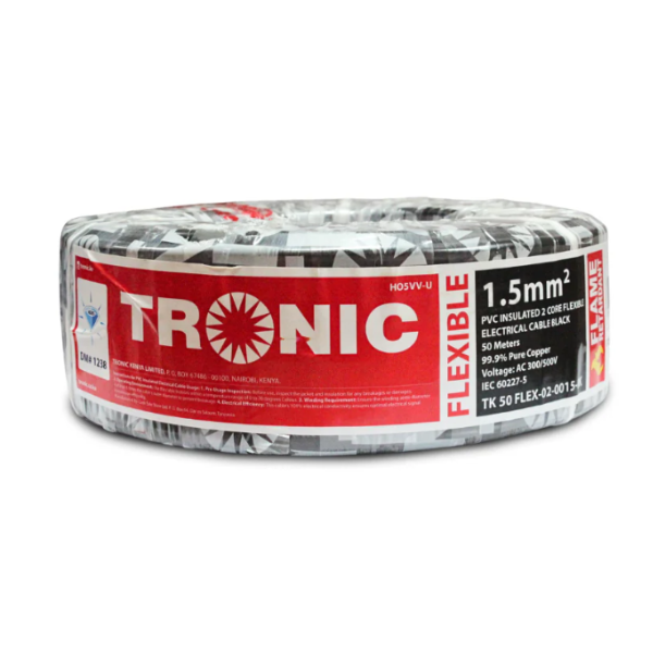 Tronic 1.5mm 2 Core 50M Flexible Cable - Sokokubwa