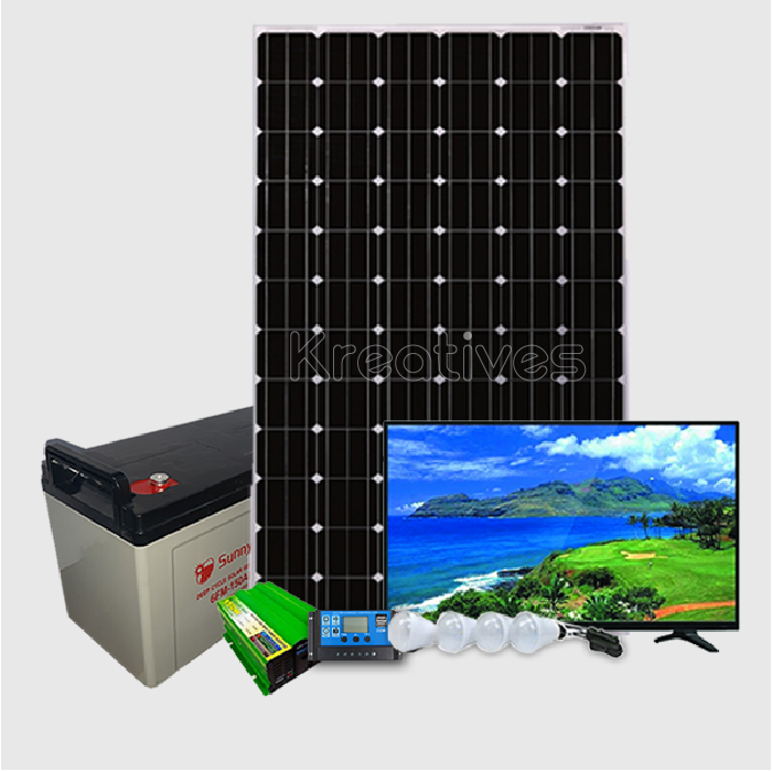 150W Solar Complete Kit with 32 Inch Flat Screen TV - Sokokubwa