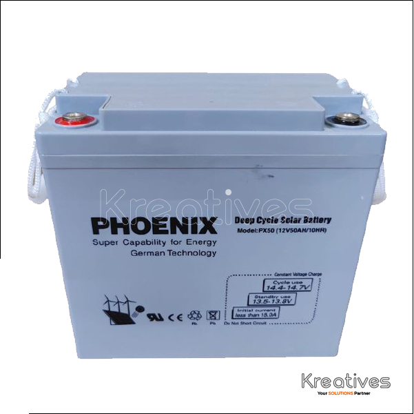 Phoenix 12V 50Ah Sealed Battery - Sokokubwa