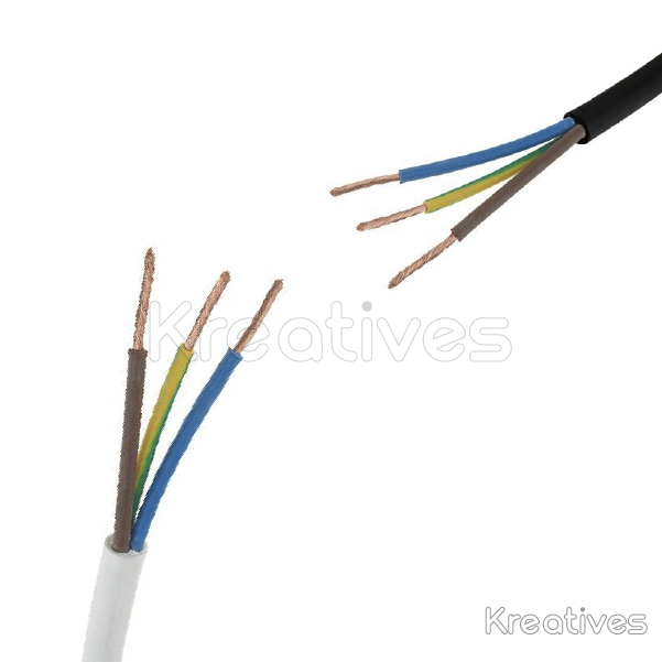 1.5MM x 3 Core White/Black Flexible Cable - Sokokubwa