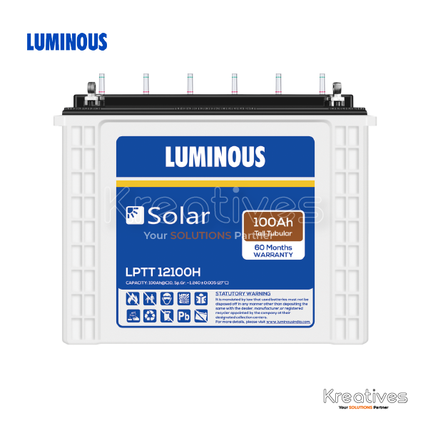 Luminous 100 Ah Tall Tubular Battery - Sokokubwa