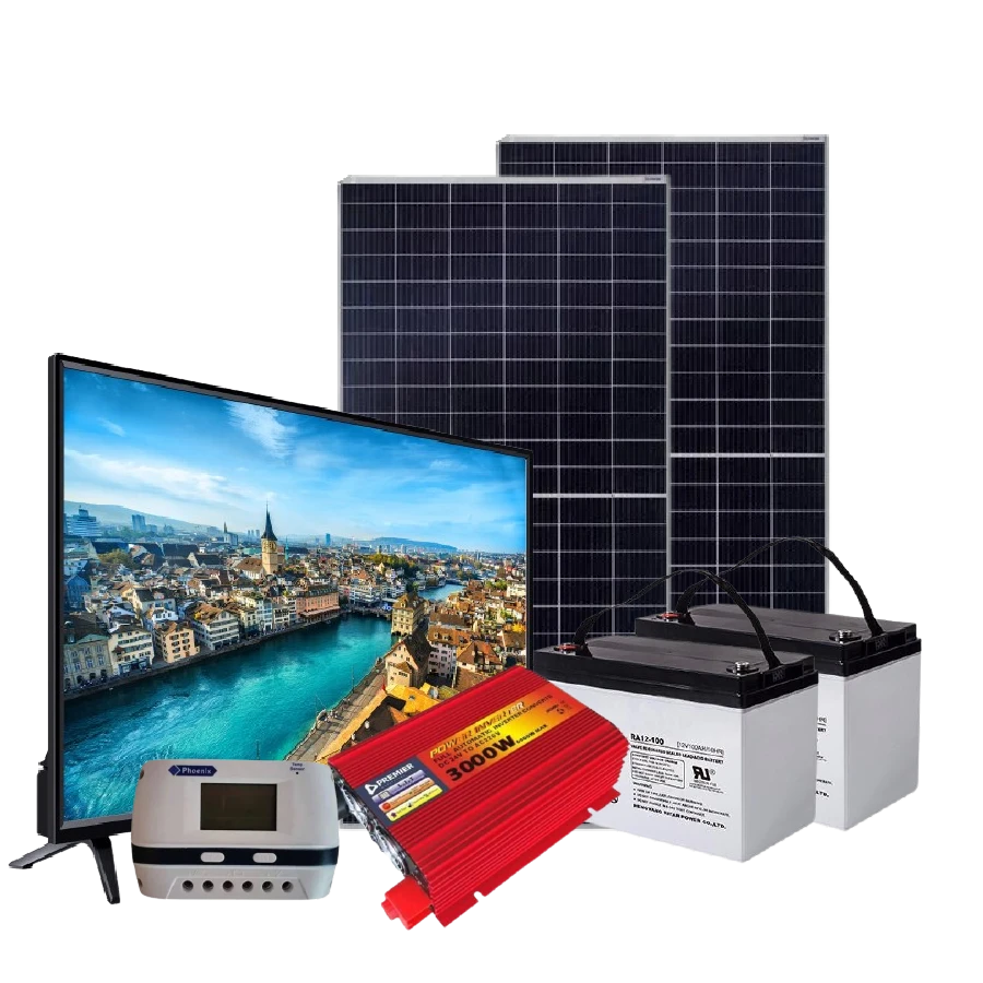 Ritar 3kW PWM Solar 43 Inch Smart TV System Kit with Batteries - Sokokubwa
