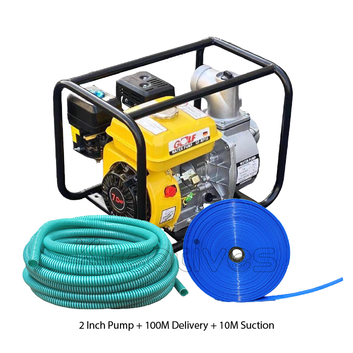 2 Inch Petrol Pump Complete Kit with 100M Delivery & 10M Suction - Sokokubwa
