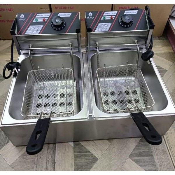 12L Double Stainless Steel Deep Fryer - Sokokubwa