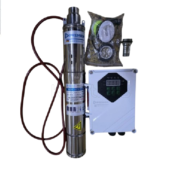 Premier 95M 400W Brushless Pump with Solar Panels & Controller - Sokokubwa