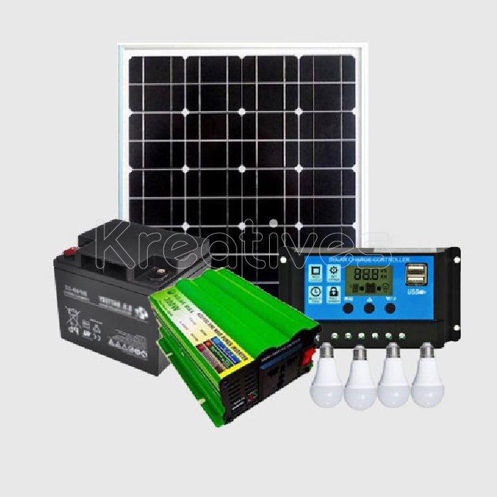40W Solar Kit with 40Ah Battery, 150W Inverter, 10A Controller & 4 Bulbs - Sokokubwa