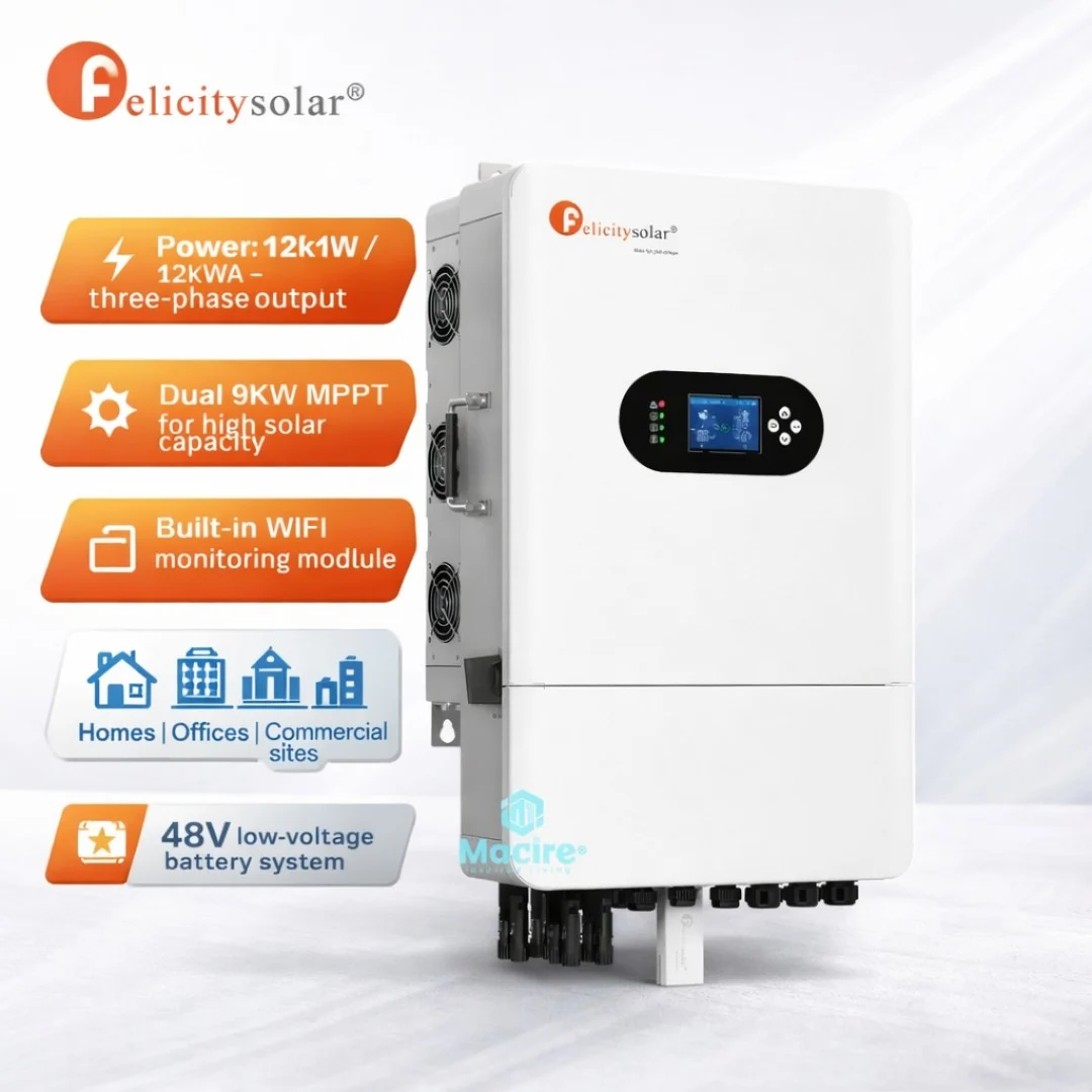 12 KW Felicity Low Voltage Hybrid Inverter – Three Phase, Dual Mppt, Wifi Monitoring, On/Off-Grid Ready