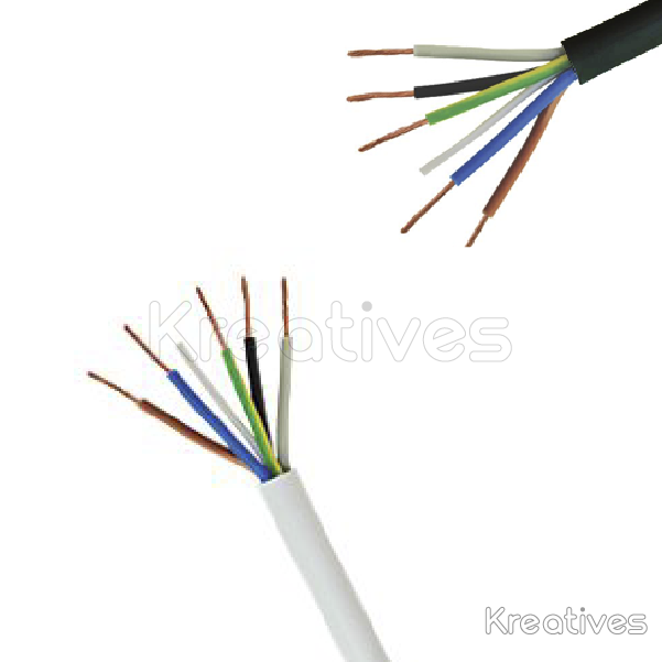 2.5MM 5 Core Black/White Flexible Cable - Sokokubwa
