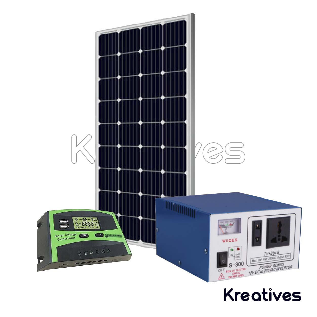 100W Solar Kit with 300W Inverter & 20A Controller - Sokokubwa