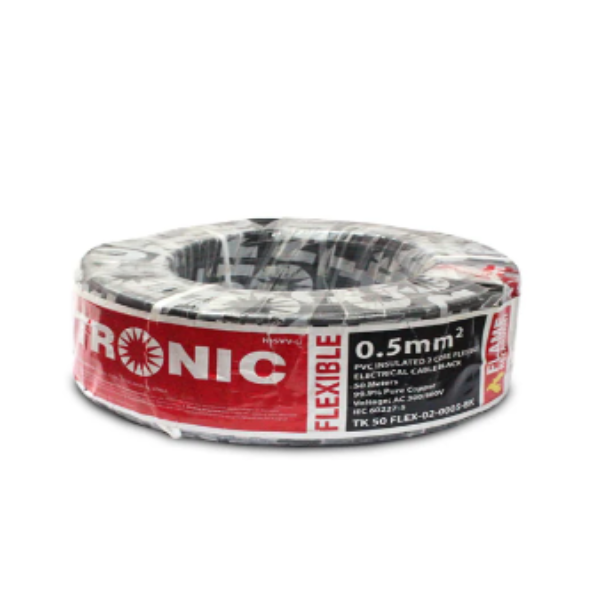 Tronic 0.5mm 2 Core 50M Flexible Cable - Sokokubwa