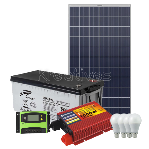 1000W Complete Solar System Kit - Sokokubwa